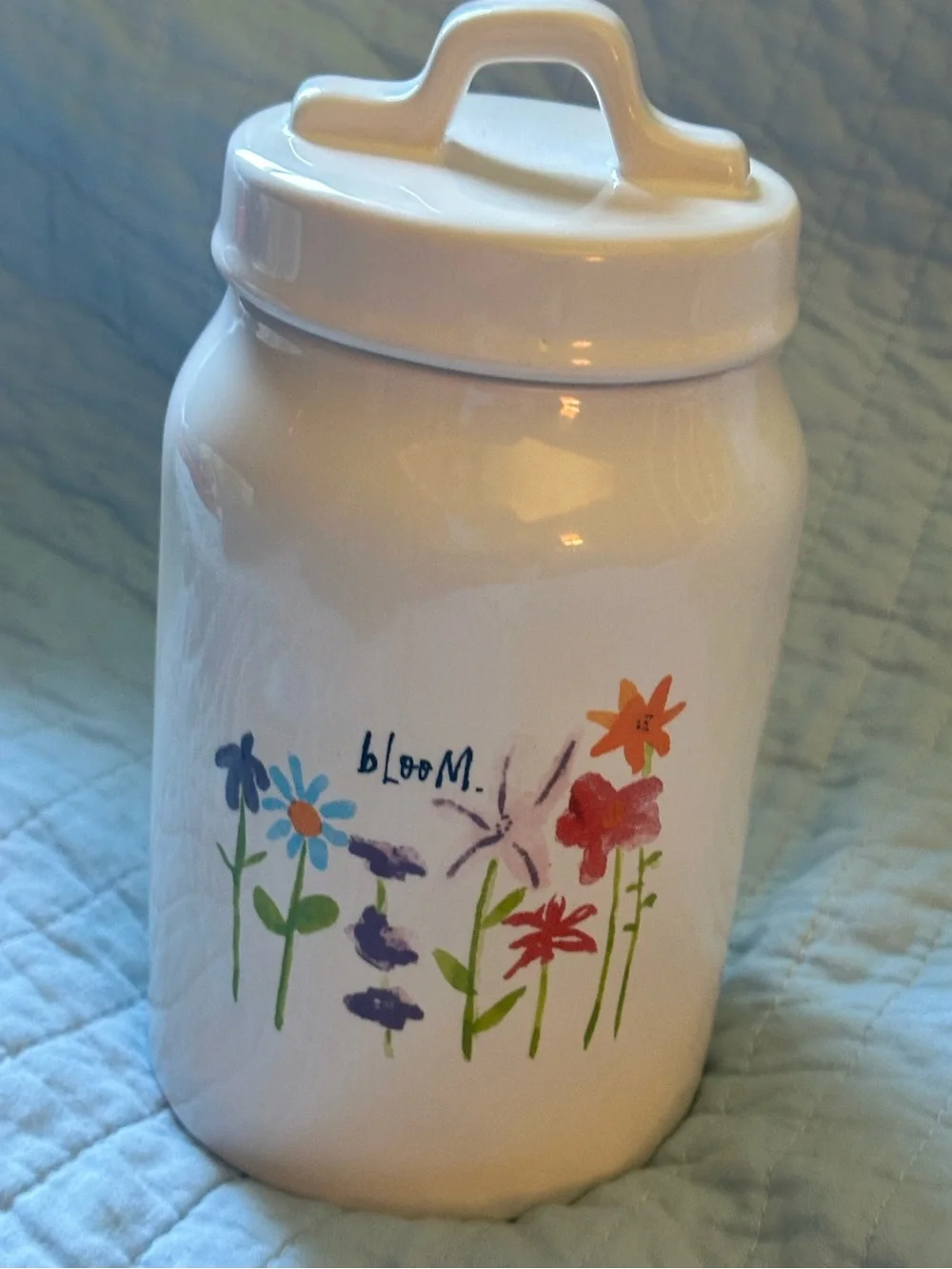Rae Dunn White Ceramic Jar with Artist Collection Marking